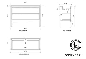 ANNECY 48” DARK WALNUT BATHROOM VANITY