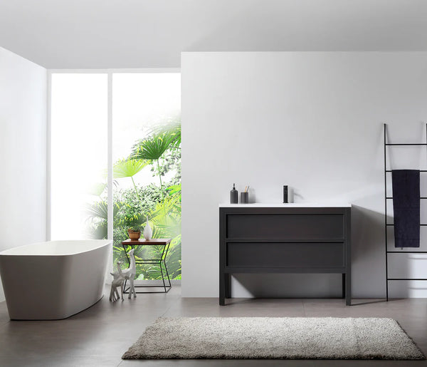 ANNECY 48" CHARCOAL OAK BATHROOM VANITY