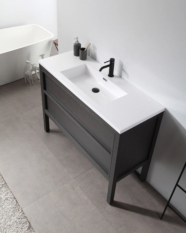 ANNECY 48" CHARCOAL OAK BATHROOM VANITY