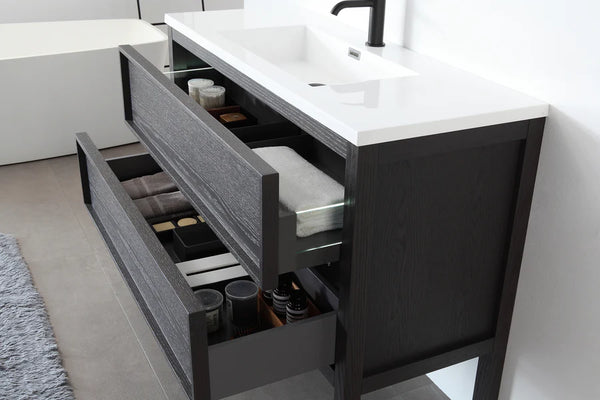 ANNECY 48" CHARCOAL OAK BATHROOM VANITY