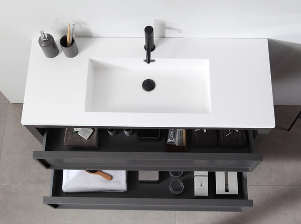 ANNECY 48" CHARCOAL OAK BATHROOM VANITY