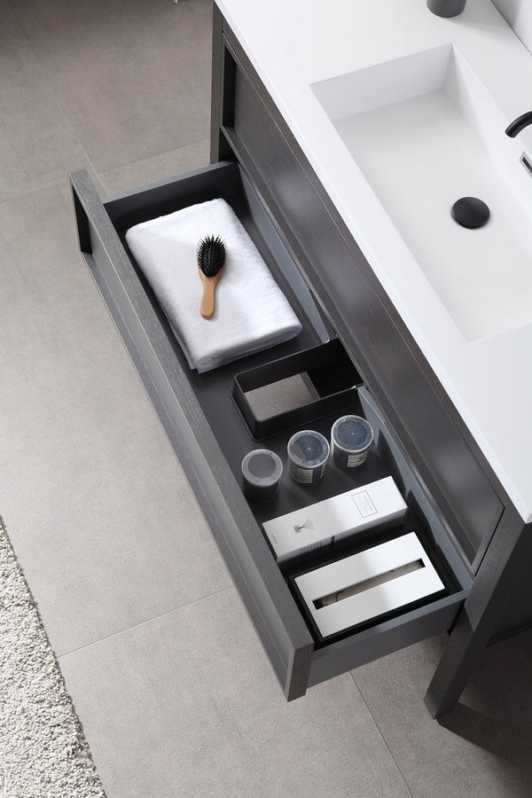 ANNECY 48" CHARCOAL OAK BATHROOM VANITY