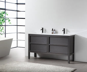 ANNECY 55" CHARCOAL OAK BATHROOM VANITY