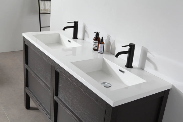 ANNECY 55" CHARCOAL OAK BATHROOM VANITY