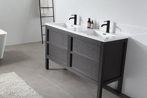 ANNECY 55" CHARCOAL OAK BATHROOM VANITY