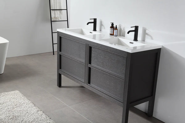 ANNECY 55" CHARCOAL OAK BATHROOM VANITY