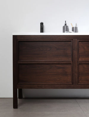 ANNECY 55” DARK WALNUT BATHROOM VANITY