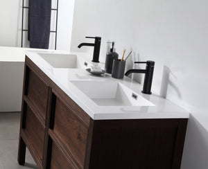 ANNECY 55” DARK WALNUT BATHROOM VANITY