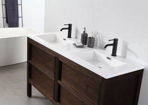 ANNECY 55” DARK WALNUT BATHROOM VANITY