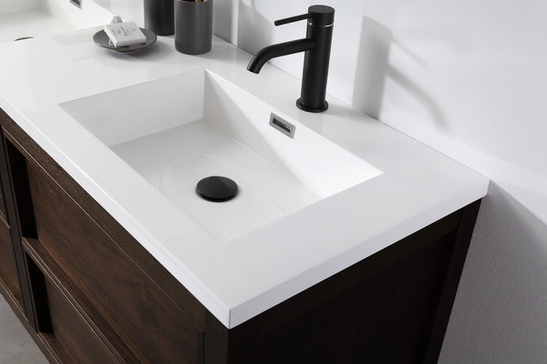 ANNECY 55” DARK WALNUT BATHROOM VANITY