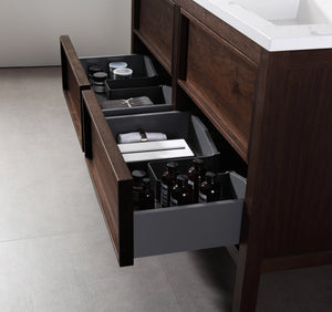 ANNECY 55” DARK WALNUT BATHROOM VANITY