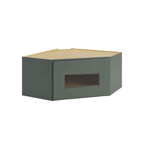 Aston Green 12″x 24″ Diagonal Corner Wall Shelf with Glass Door