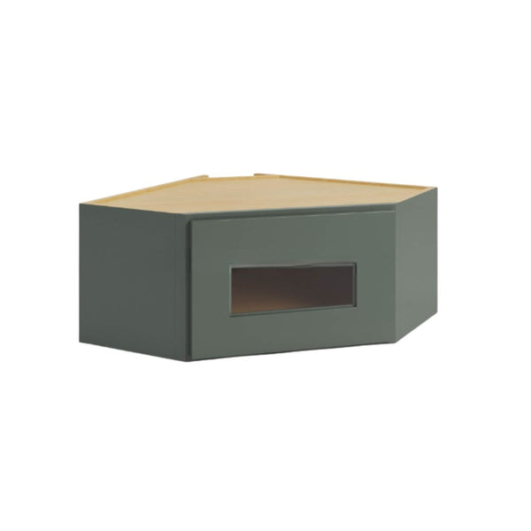 Aston Green 12″x 24″ Diagonal Corner Wall Shelf with Glass Door