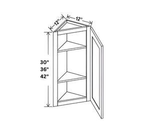 Smokey Ash- 12"W Angle Wall Cabinet
