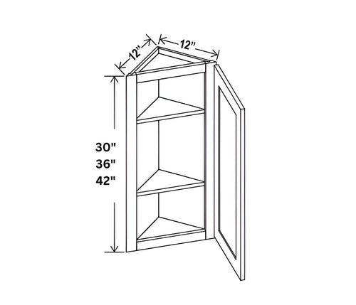 Smokey Ash- 12"W Angle Wall Cabinet