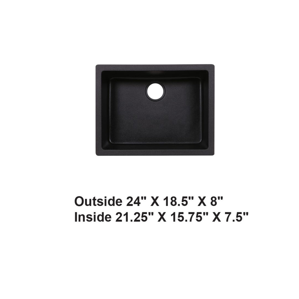 AD-GC48 Undermount Single Bowl Granite Composite Sink Black
