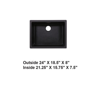 AD-GC48 Undermount Single Bowl Granite Composite Sink Black