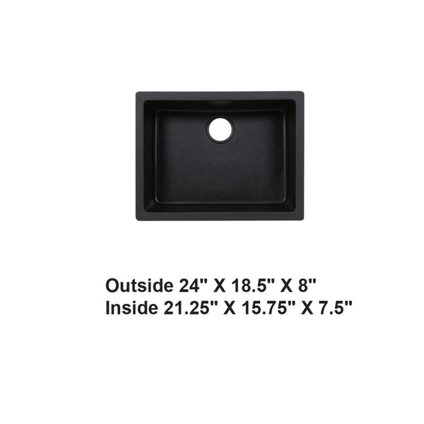 AD-GC48 Undermount Single Bowl Granite Composite Sink Black