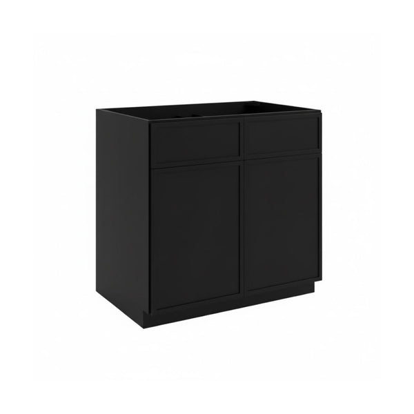 Iron Black Base Cabinet Double Doors and Drawers