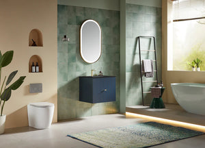 BARCELONA 24” DARK BLUE BATHROOM VANITY (WHITE/BLACK COUNTERTOP)