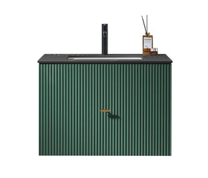 BARCELONA 30” FOREST GREEN BATHROOM VANITY (BLCK/WHITE COUNTERTOP)