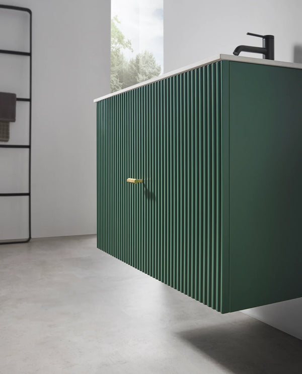 BARCELONA 30” FOREST GREEN BATHROOM VANITY (BLCK/WHITE COUNTERTOP)