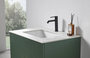 BARCELONA 30” FOREST GREEN BATHROOM VANITY (BLCK/WHITE COUNTERTOP)