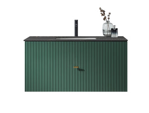 BARCELONA 42” FOREST GREEN BATHROOM VANITY (WHITE/BLACK COUNTERTOP)