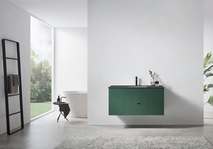 BARCELONA 60” FOREST GREEN BATHROOM VANITY (WHITE/BLACK COUNTERTOP)