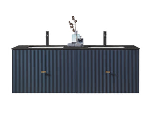 BARCELONA 60” DARK BLUE BATHROOM VANITY (WHITE/BLACK COUNTERTOP)