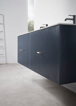 BARCELONA 60” DARK BLUE BATHROOM VANITY (WHITE/BLACK COUNTERTOP)