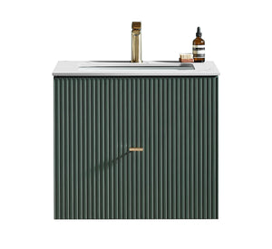 BARCELONA 24” FOREST GREEN BATHROOM VANITY ( WHITE/BLACK COUNTERTOP)