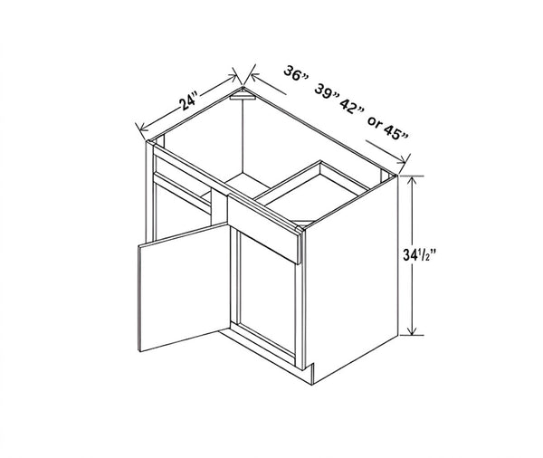 High Gloss Gray Blind Base Corner Cabinet