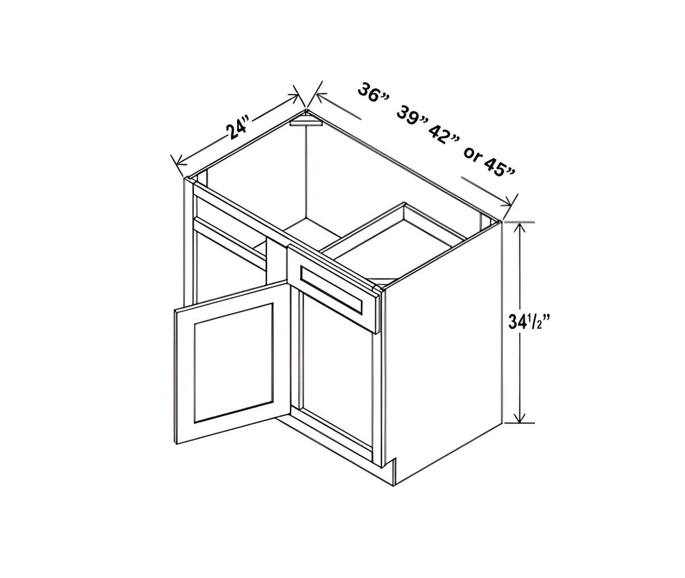 Aspen Charcoal Gray- Blind Base Corner Cabinet