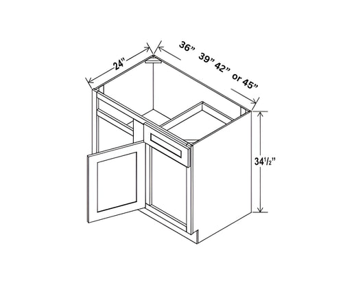 Aspen Charcoal Gray- Blind Base Corner Cabinet