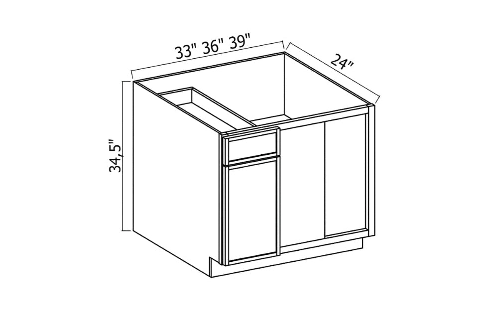 Slim Amber Oak Blind Base Corner Cabinet