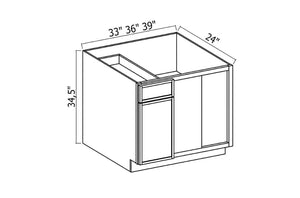 Slim Amber Oak Blind Base Corner Cabinet