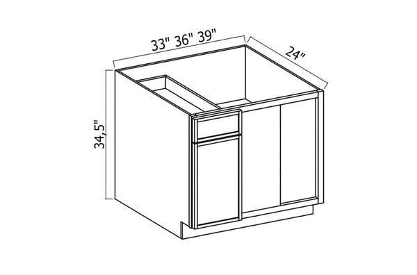 Slim Amber Oak Blind Base Corner Cabinet