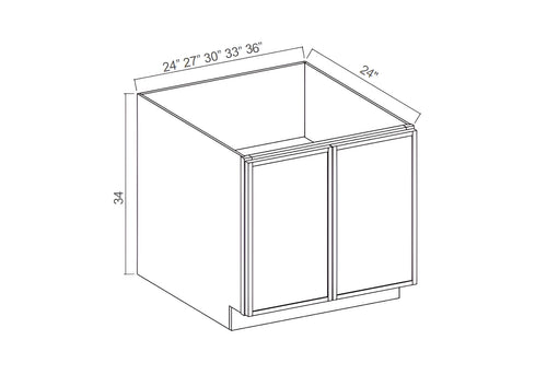 Slim Amber Oak- Base Cabinet Double Door Full Height