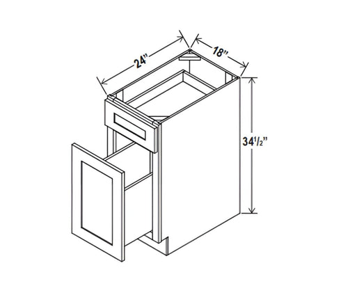 Aspen White Base Waste Basket Cabinet