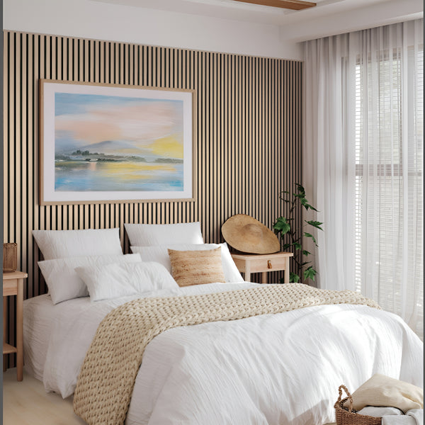 Blonde Acoustic Wood Slat Panels (9.5x94.5)