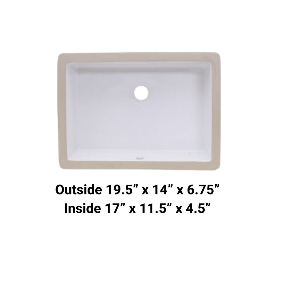 Undermount Rectangular Ceramic Sink