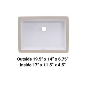 Undermount Rectangular Ceramic Sink