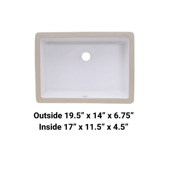 Undermount Rectangular Ceramic Sink