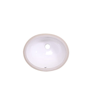 White-Undermount Oval Ceramic Sink