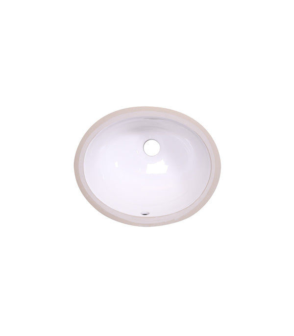 White-Undermount Oval Ceramic Sink