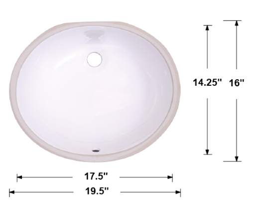 Bisque-Undermount Oval Ceramic Sink