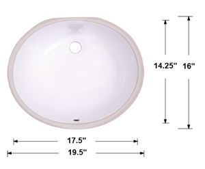 Bisque-Undermount Oval Ceramic Sink