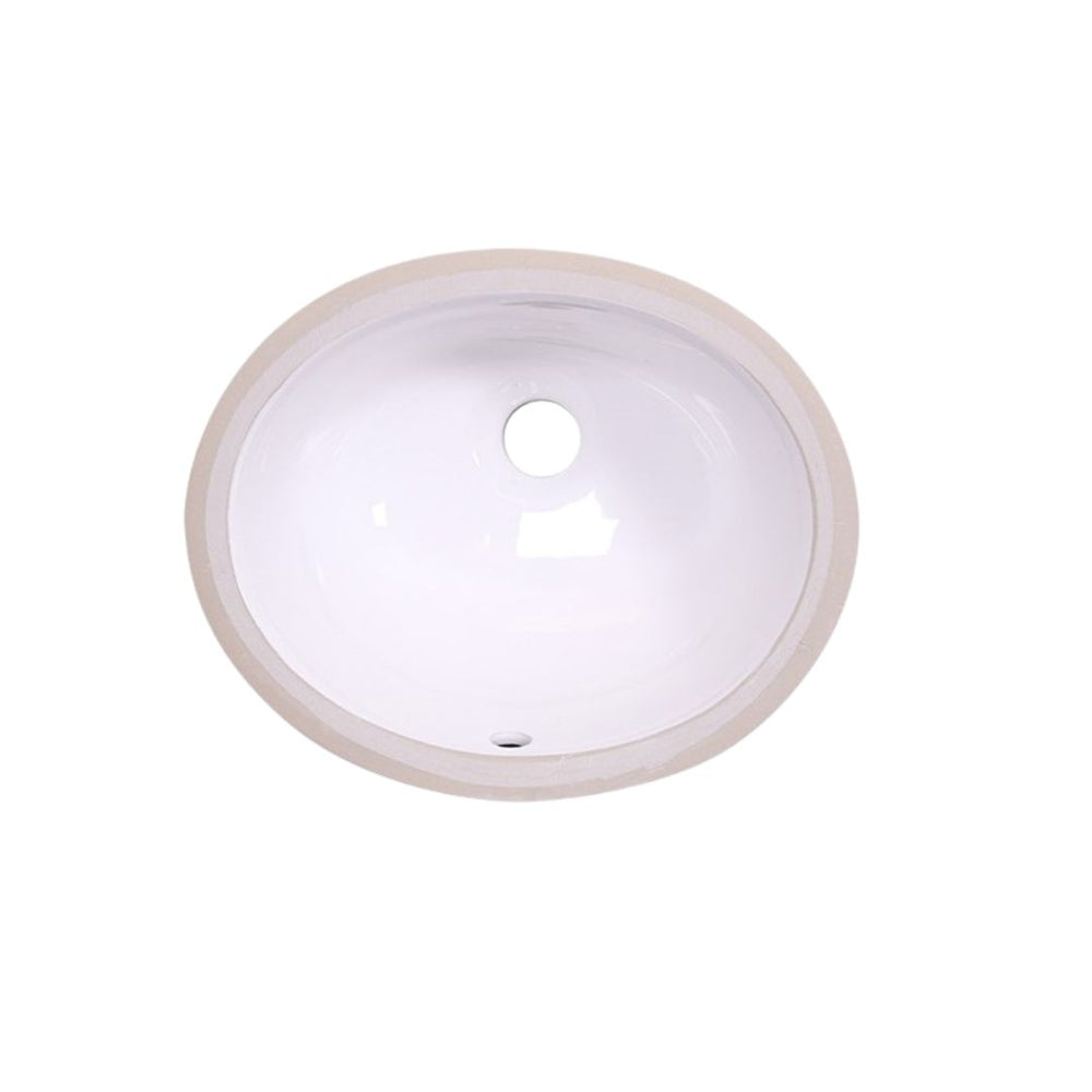 White-Undermount Oval Ceramic Sink White