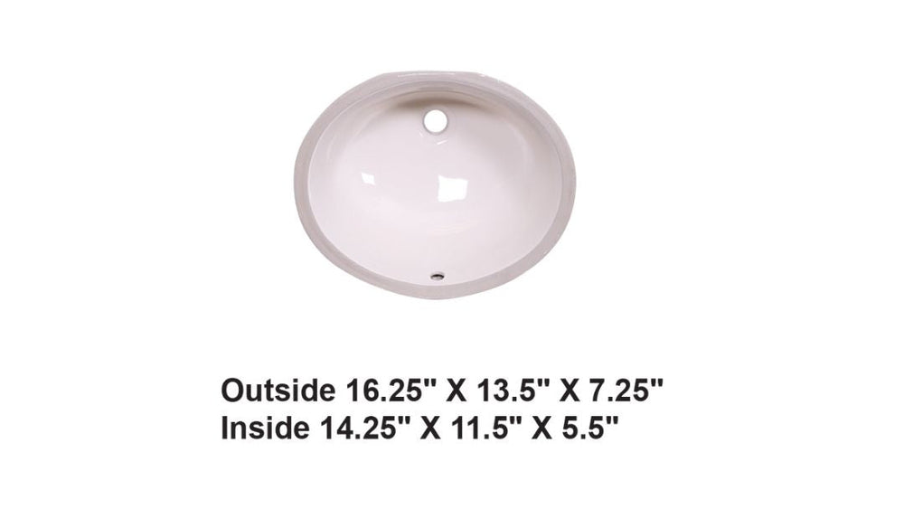 AD-C2S Bisque-Undermount Oval Ceramic Sink
